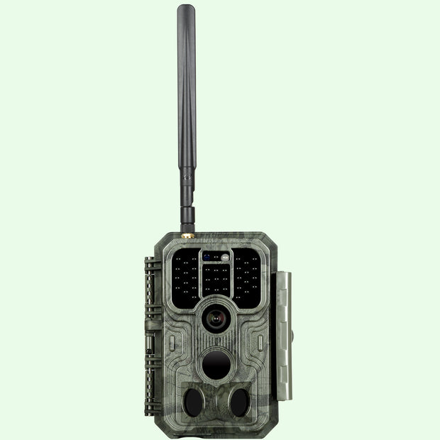 Cámara de Caza Fototrampeo con 4G LTE 32MP 1296P 120° Velocidad de Disparo 0.1s Detección de movimiento con tarjeta SIM y tarjeta S.D de 32 GB / A390G Verde