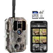 Cámara de Caza Fototrampeo con 4G LTE 32MP 1296P 120° Velocidad de Disparo 0.1s Detección de movimiento con tarjeta SIM y tarjeta S.D de 32 GB / A390G