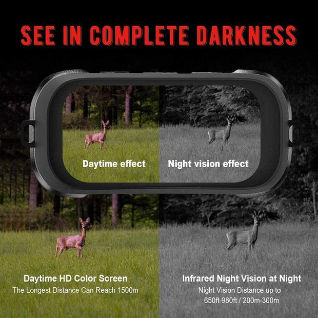 Prismaticos Vision Nocturna, Binoculares, Distancia de visión de 300m